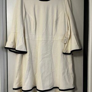 Eliza J Stripe Bell Sleeve Fit & Flare Dress Size 16